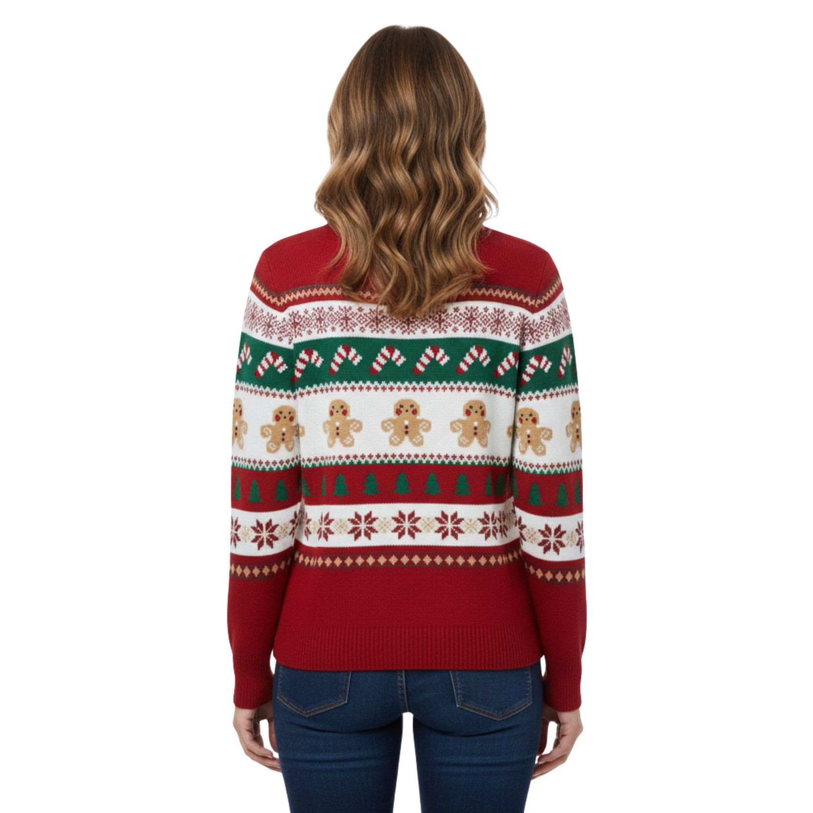 Women Zipper Knitted Christmas Ugly Sweater