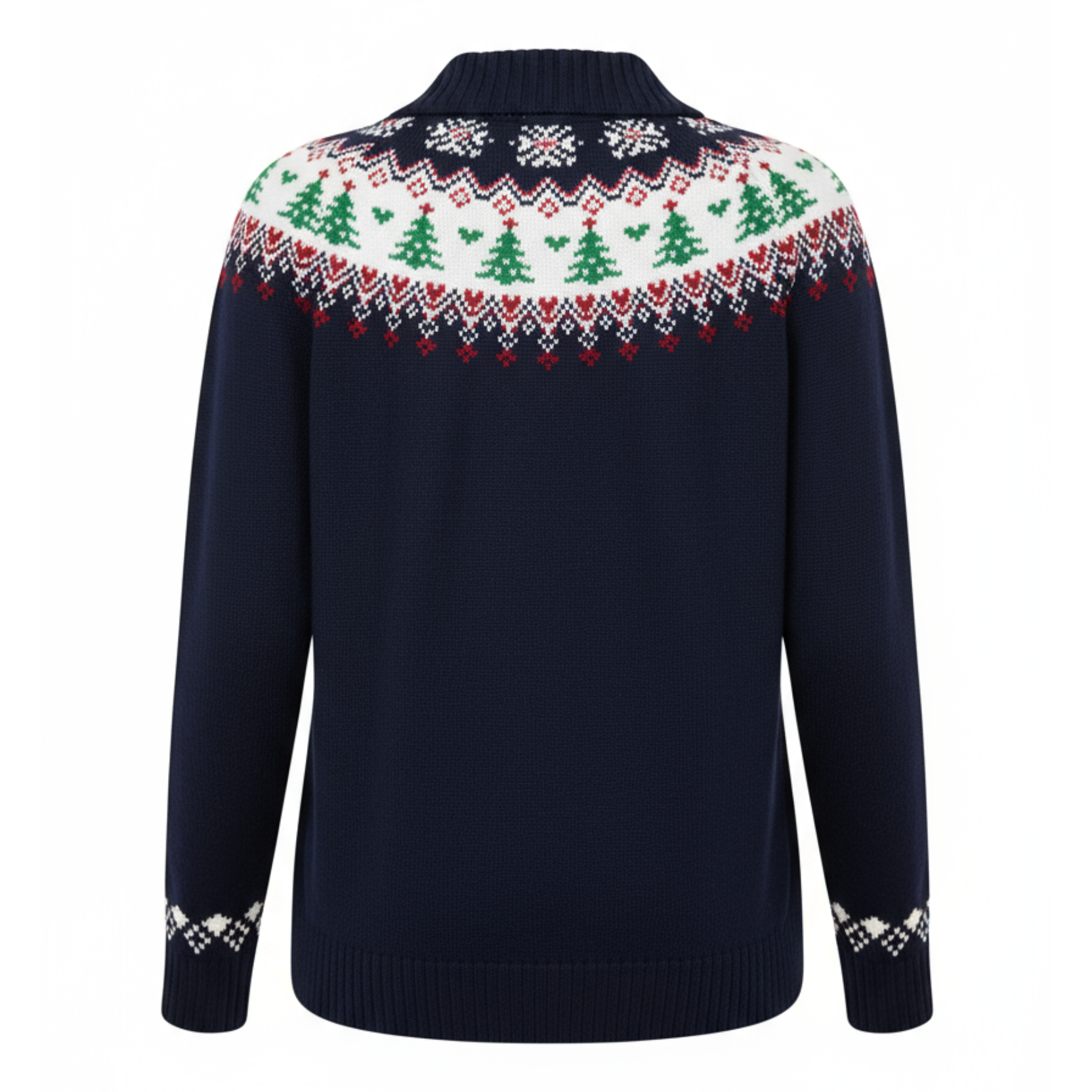 Women Zipper Knitted Christmas Ugly Sweater