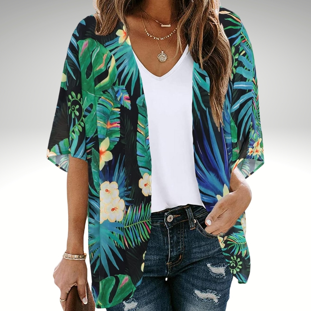 Womens Summer Kimono Cardigan Floral Beach Cover Up Casual Jacket Shirt