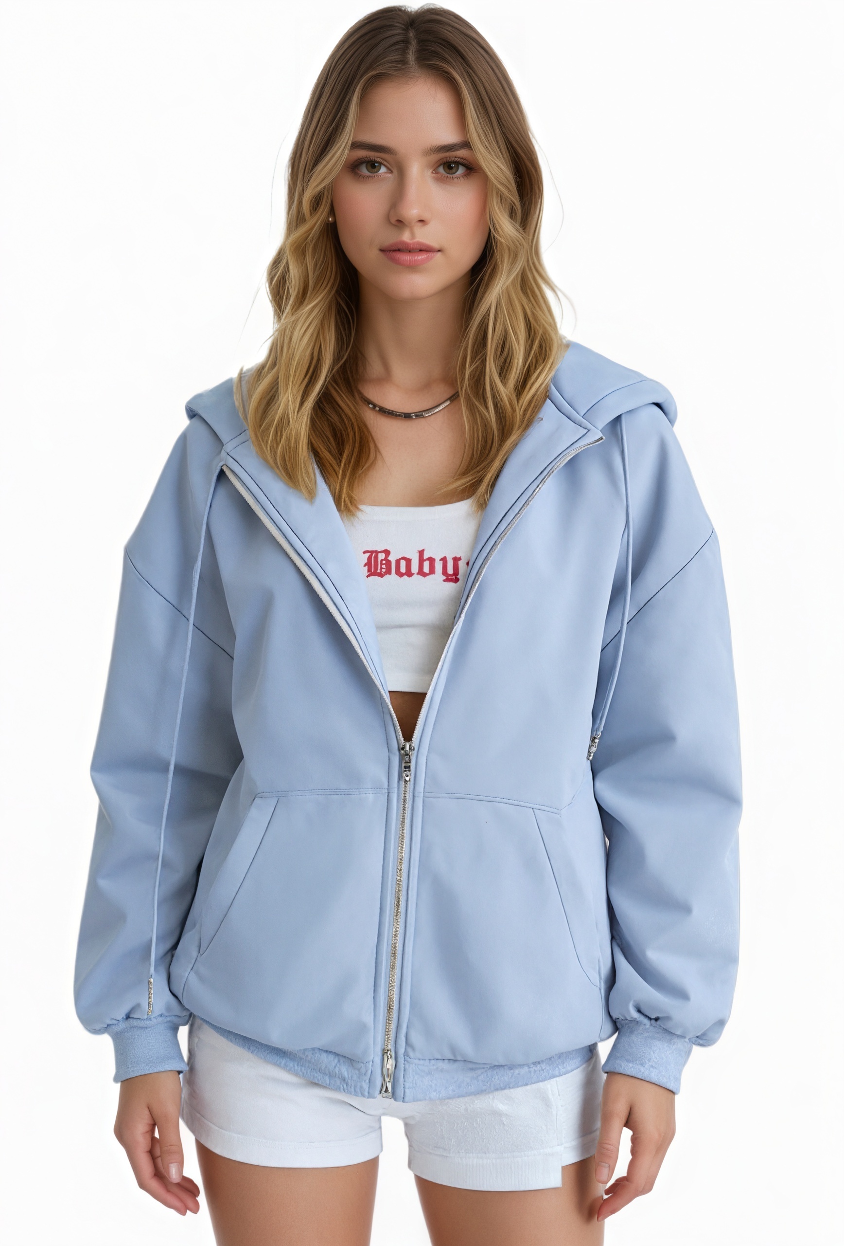 Zip Up Y2K Hoodie Casual Long Sleeve Sweatshirt Hoodie With Pockets