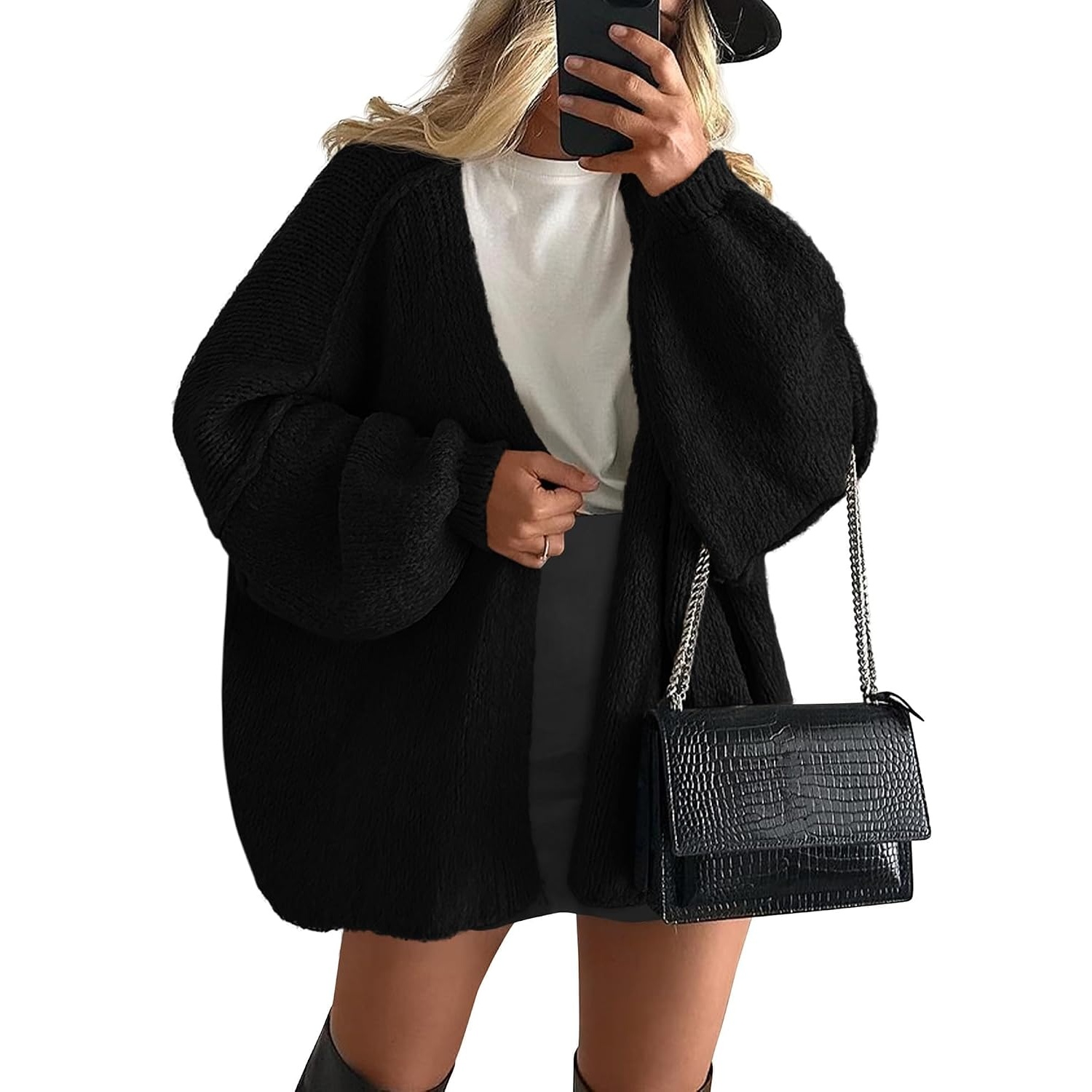 Casual Baggy Loose Fit Long Sleeve Cardigan Sweater For Women