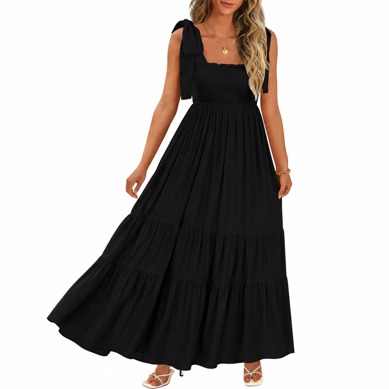 Summer Boho Casual Maxi Dress With Spaghetti Straps For Women