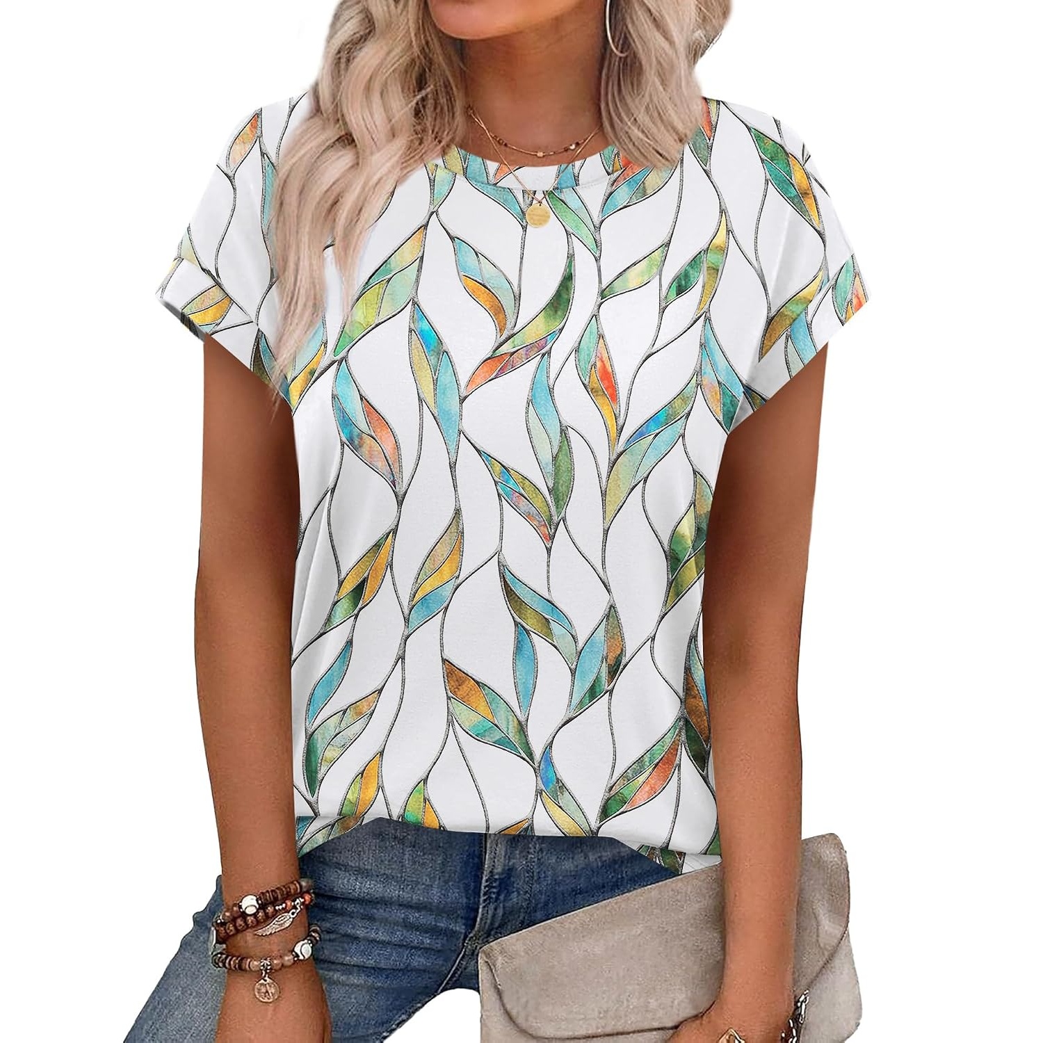 Loose Fit Summer Short Sleeve Shirts For Women