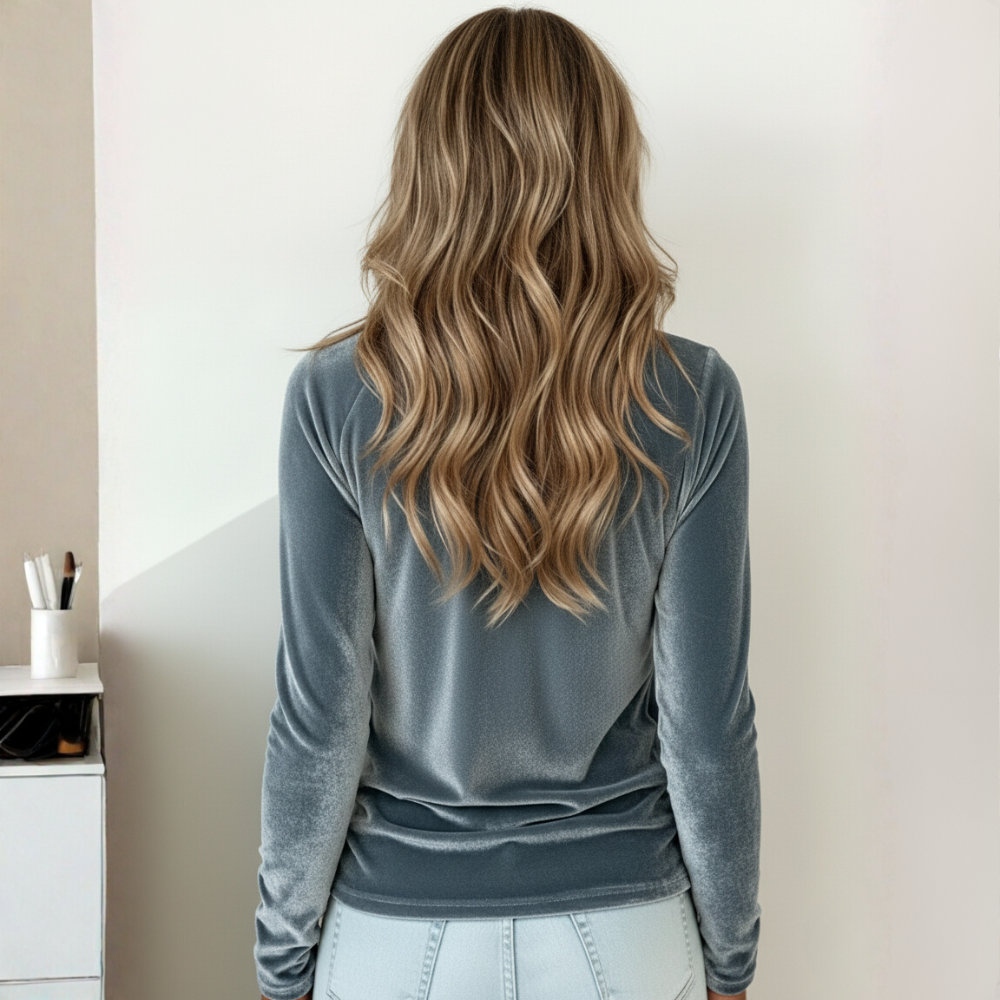 Long Sleeve Velvet Top