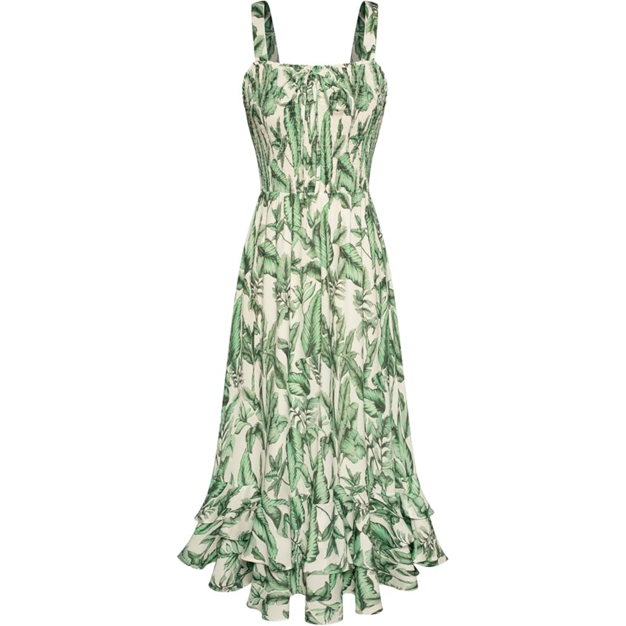 Floral Boho Maxi Dress With Strappy Design And Swing Style For Women