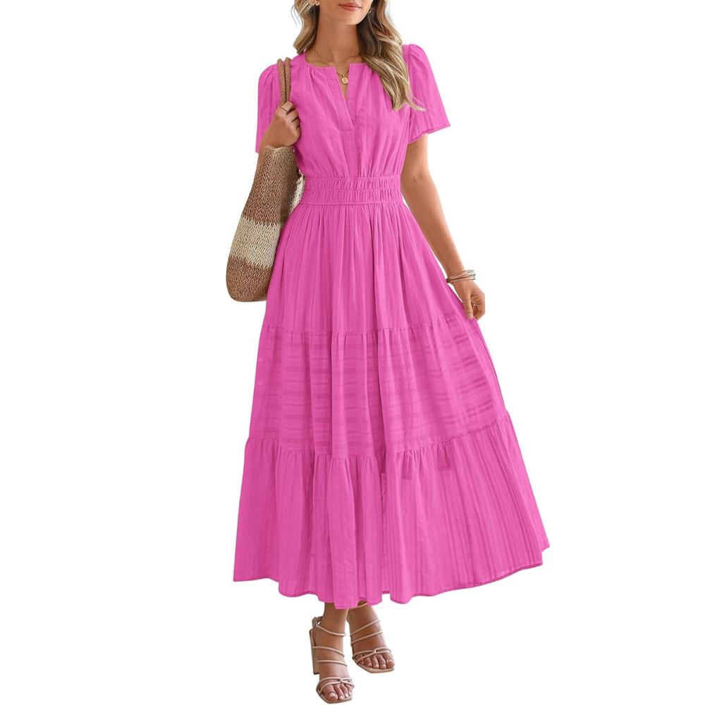 Summer Casual Boho Beach Dress With Pockets For Women