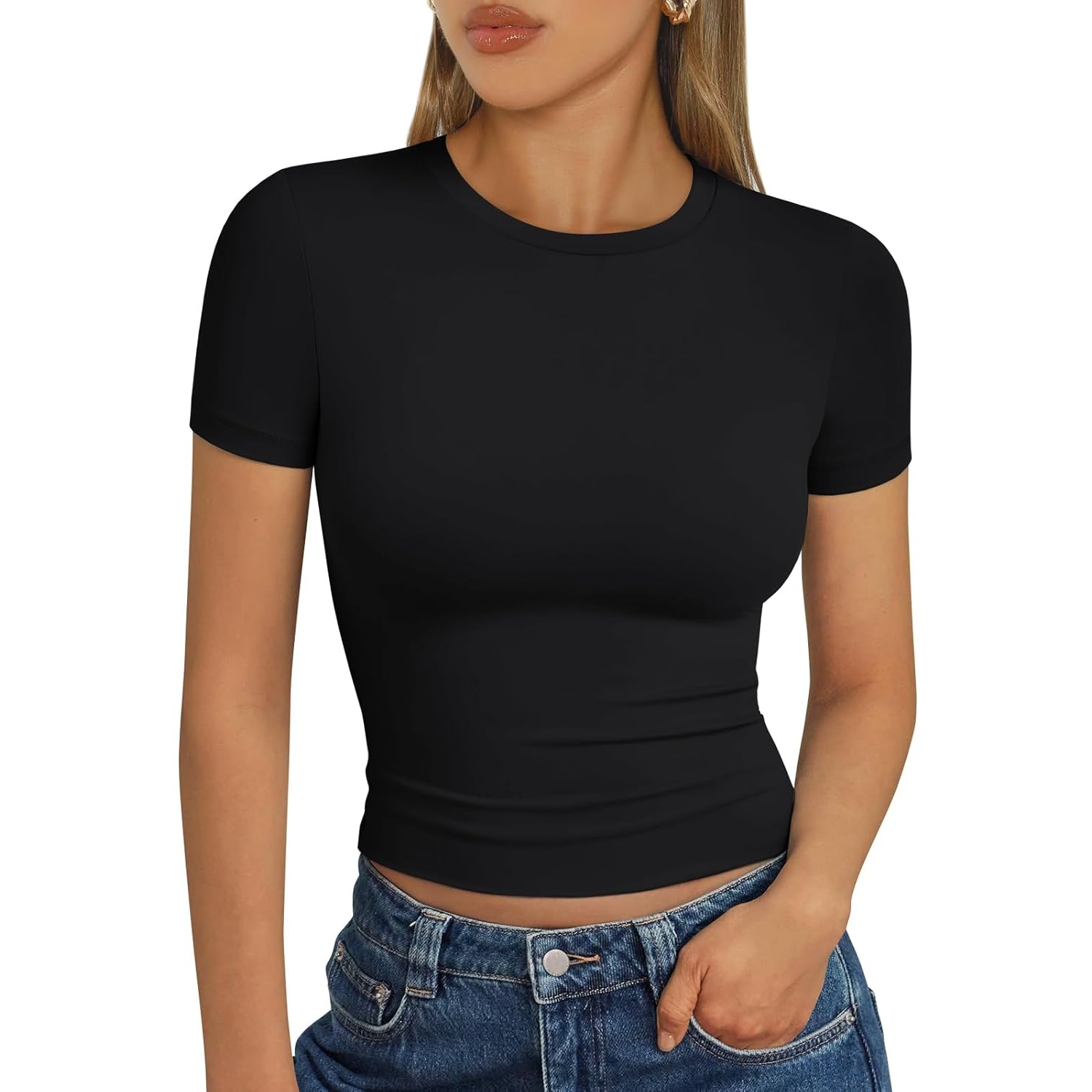 Casual Buttery Soft Short Sleeve T Shirt For Women