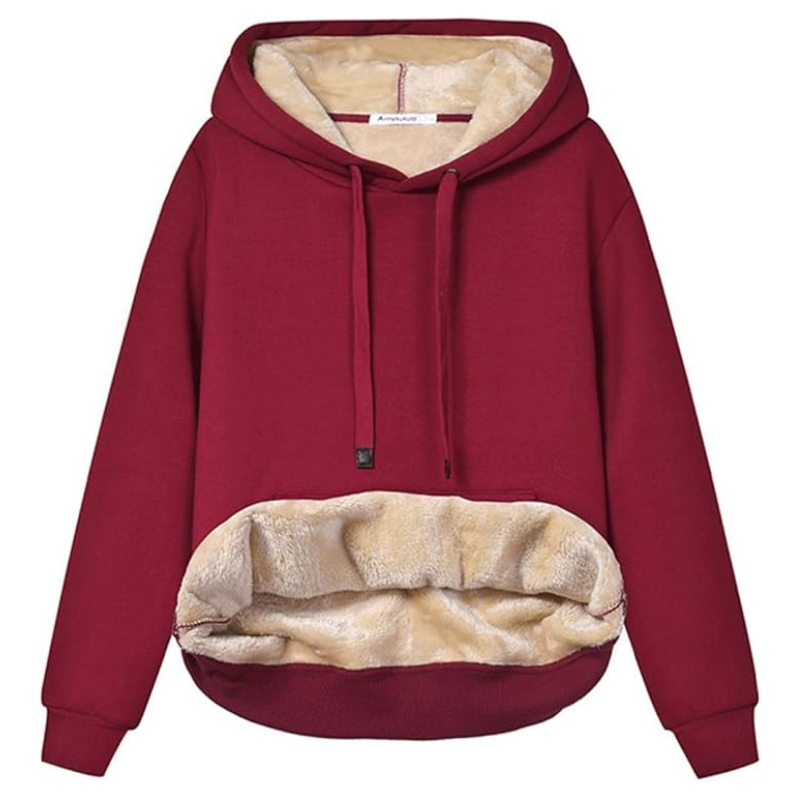 Haellun Womens Casual Winter Warm Fleece Sherpa Lined Pullover Hooded Sweatshirt