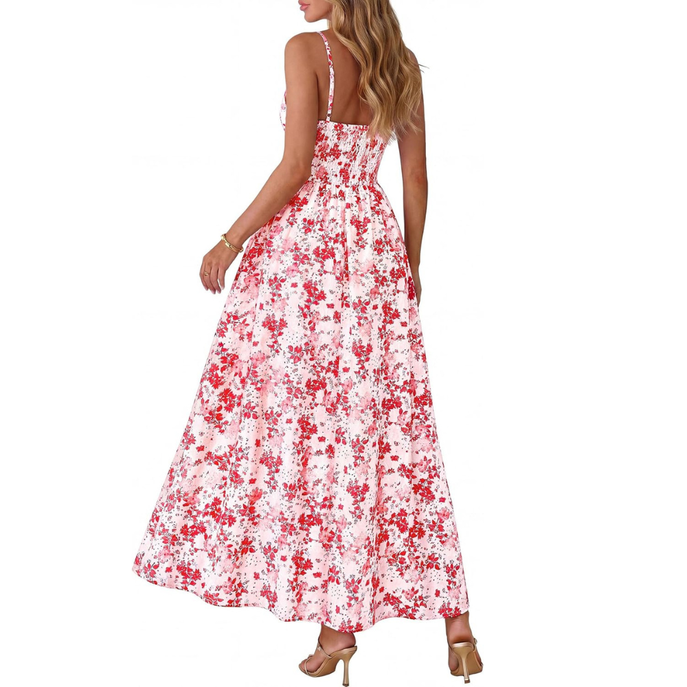 Spring And Summer Boho Eyelet Floral Beach Maxi For Women