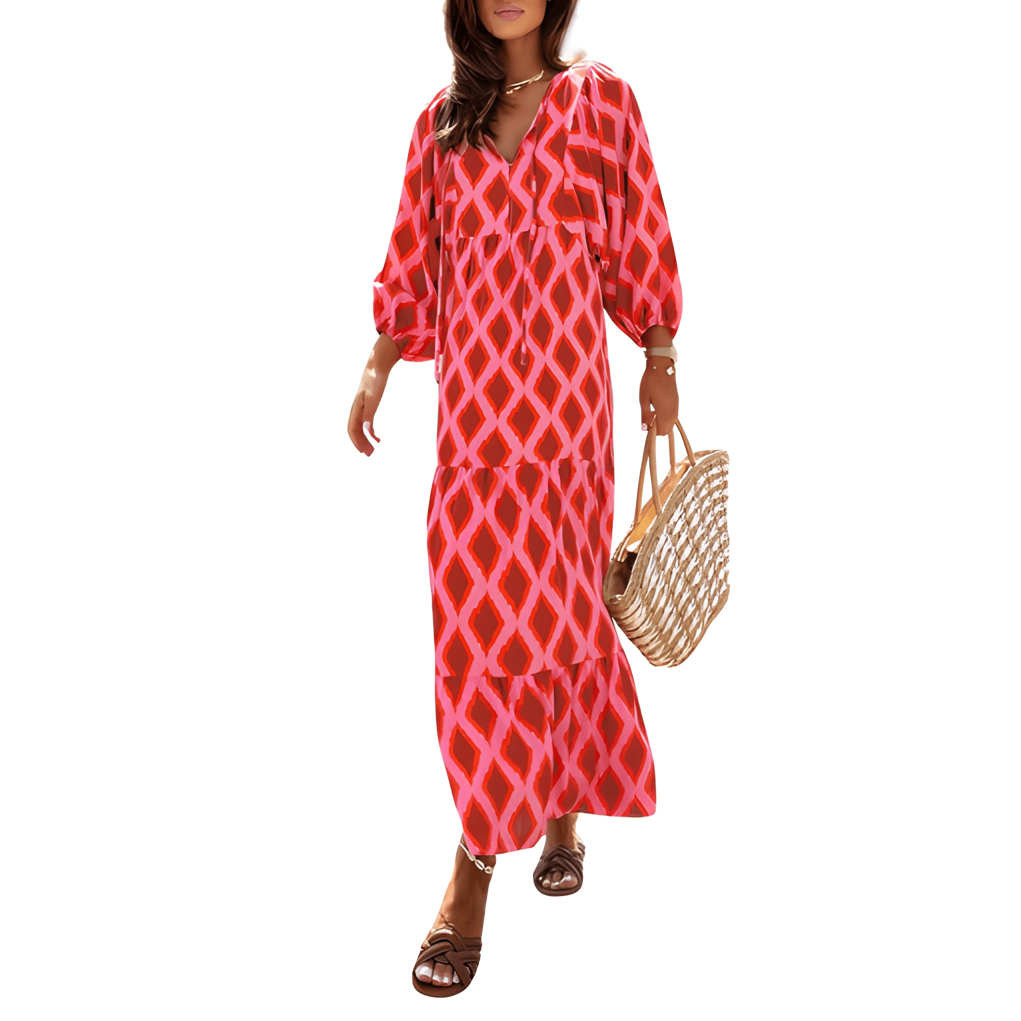 Loose And Fit Casual Summer Bohemian V Neck For Women