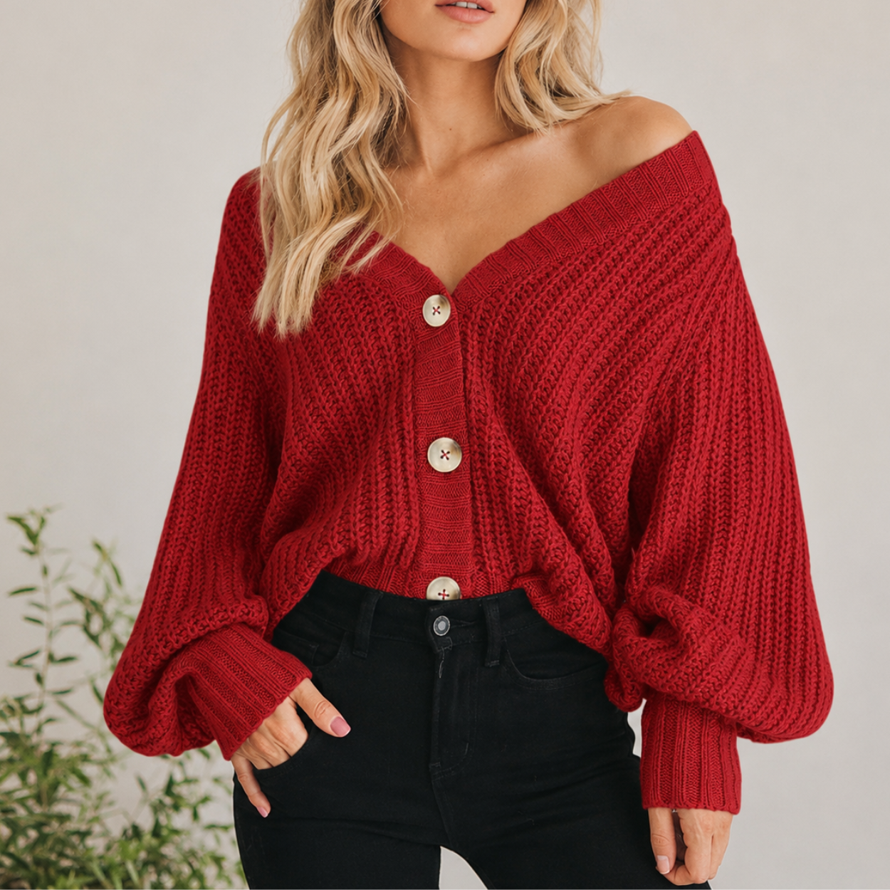 Casual Knit Open Front Cardigan Sweater For Women