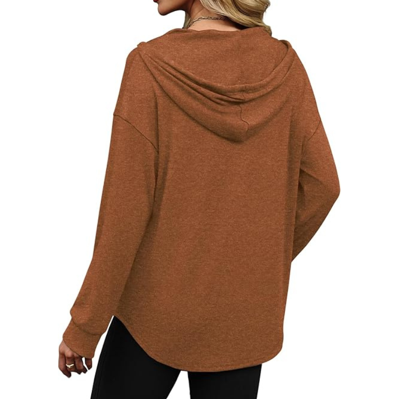 Hoodies For Women Trendy Fall Fashion V Neck Oversized Sweatshirt 