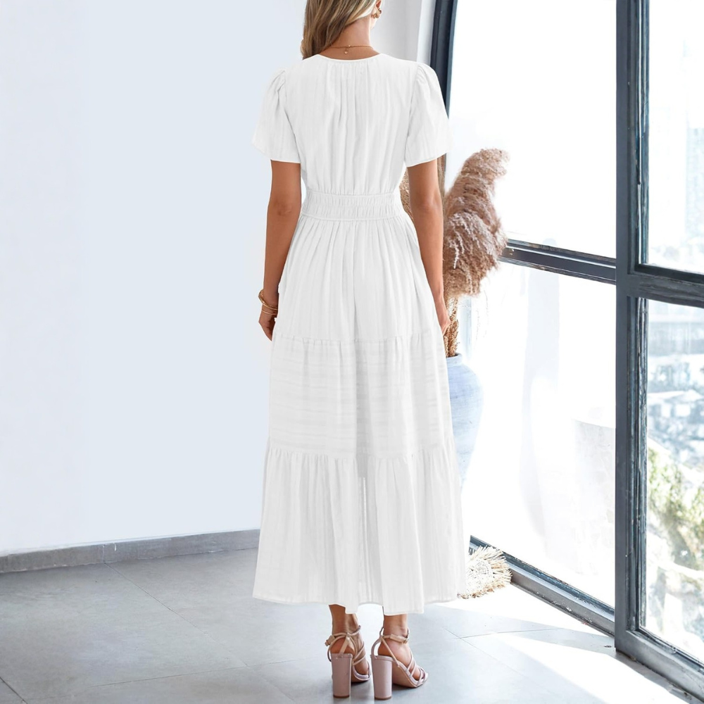 Summer Casual Boho Beach Dress With Pockets For Women