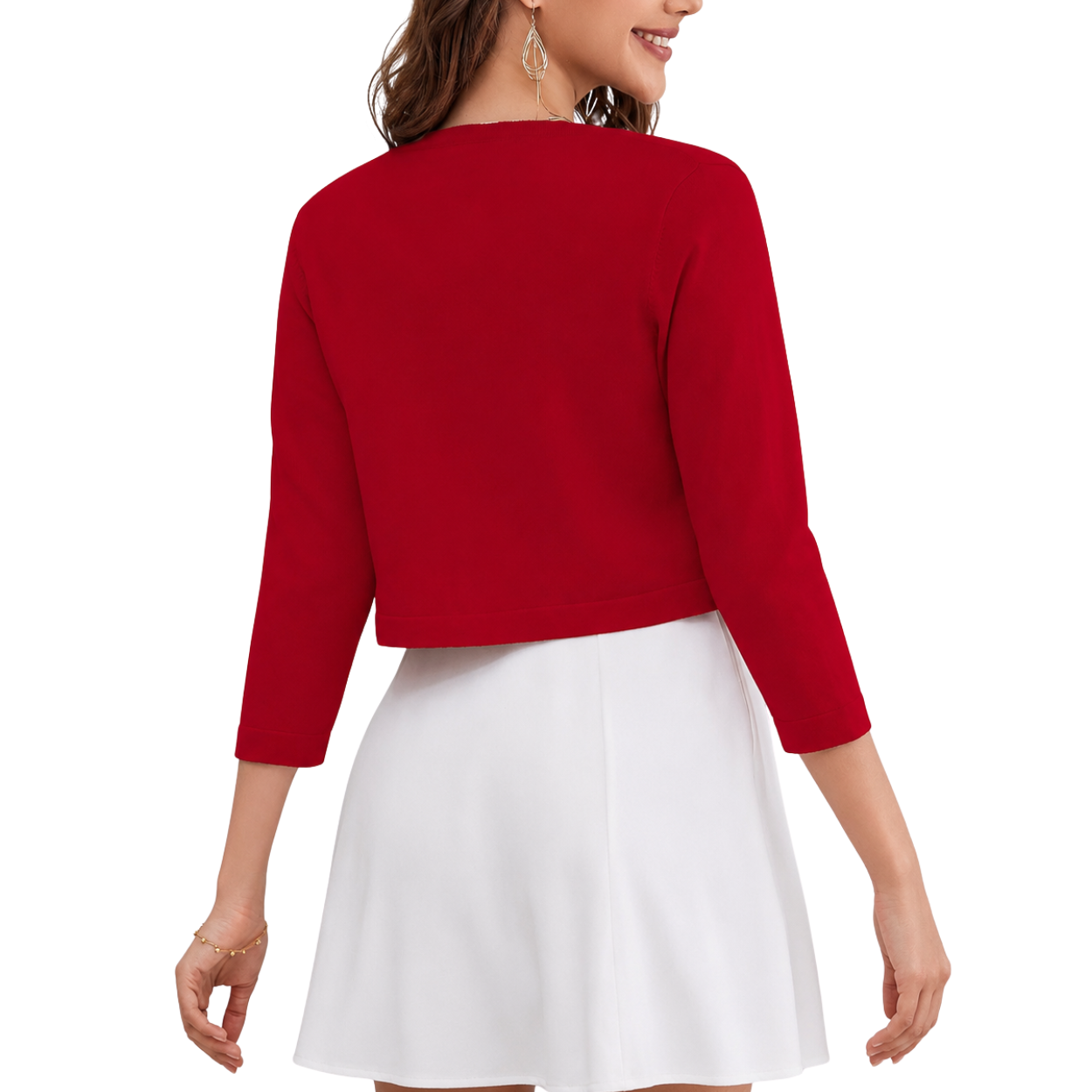 Casual Open Front Cropped Cardigan Sweater For Women