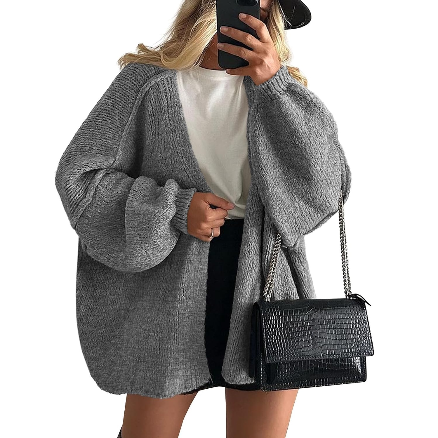 Casual Baggy Loose Fit Long Sleeve Cardigan Sweater For Women