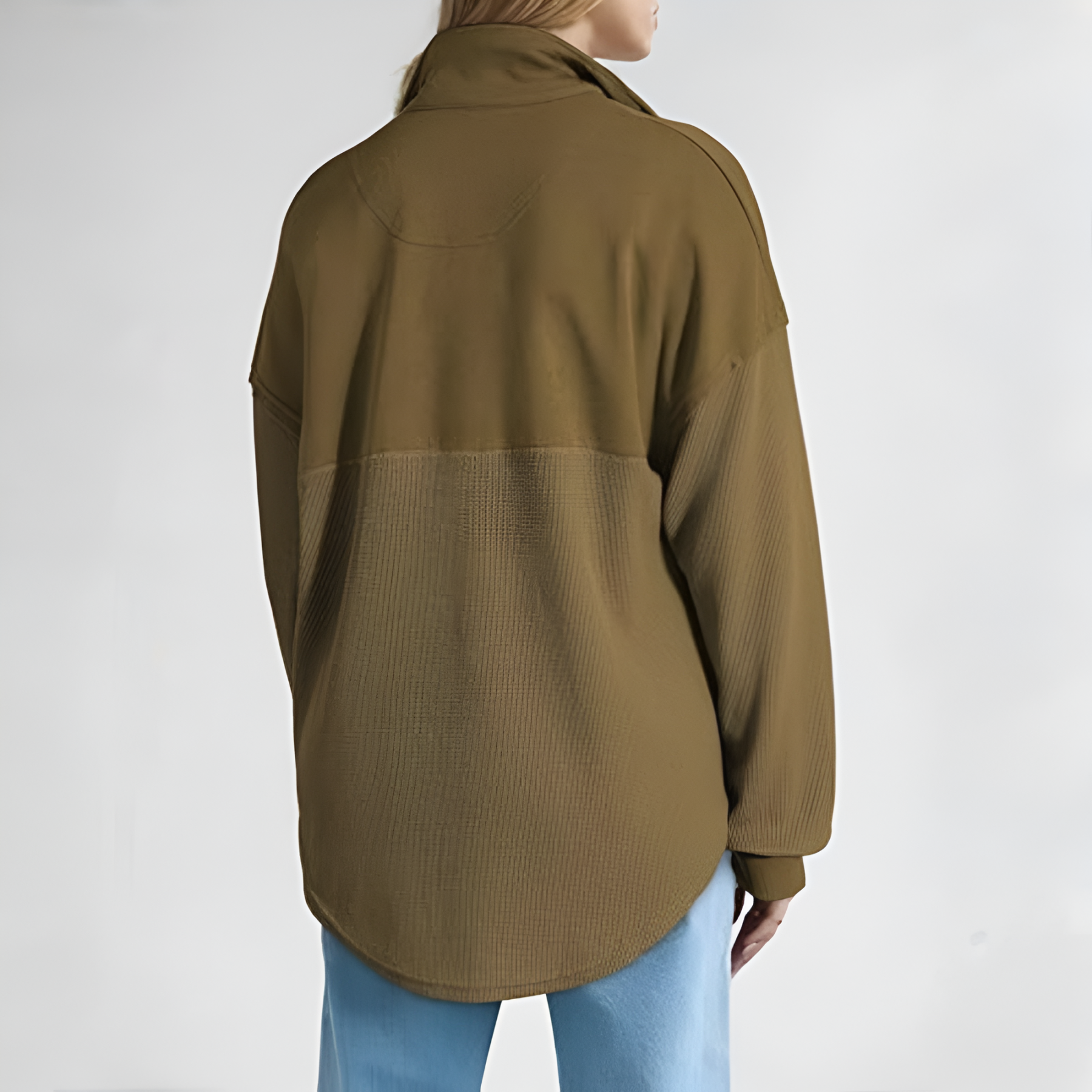 Casual Waffle Knit Half Zip Sweatshirt Pullover With Loose Fit For Women