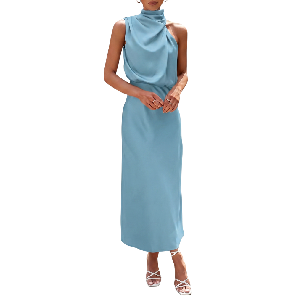 Summer Satin Sleeveless Maxi Dresses