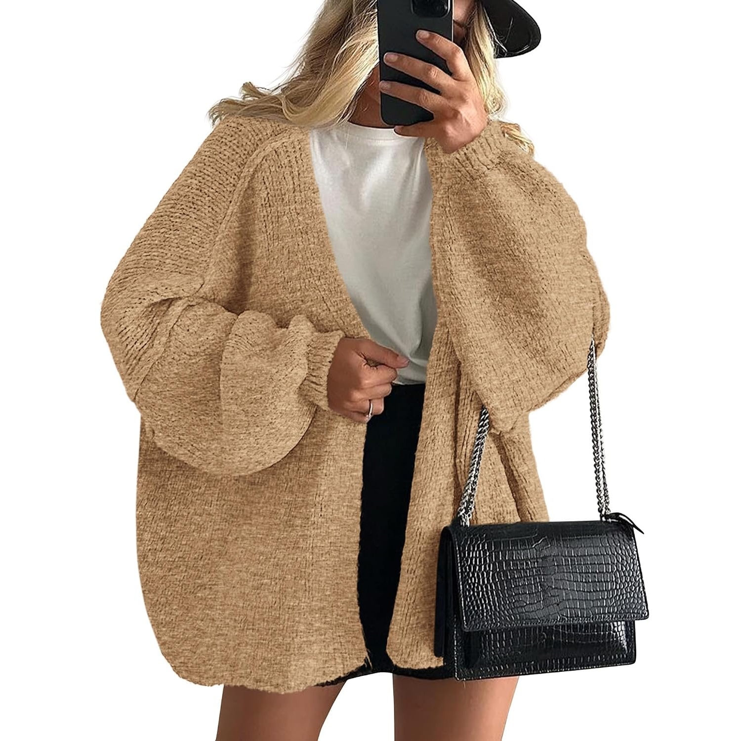 Casual Baggy Loose Fit Long Sleeve Cardigan Sweater For Women