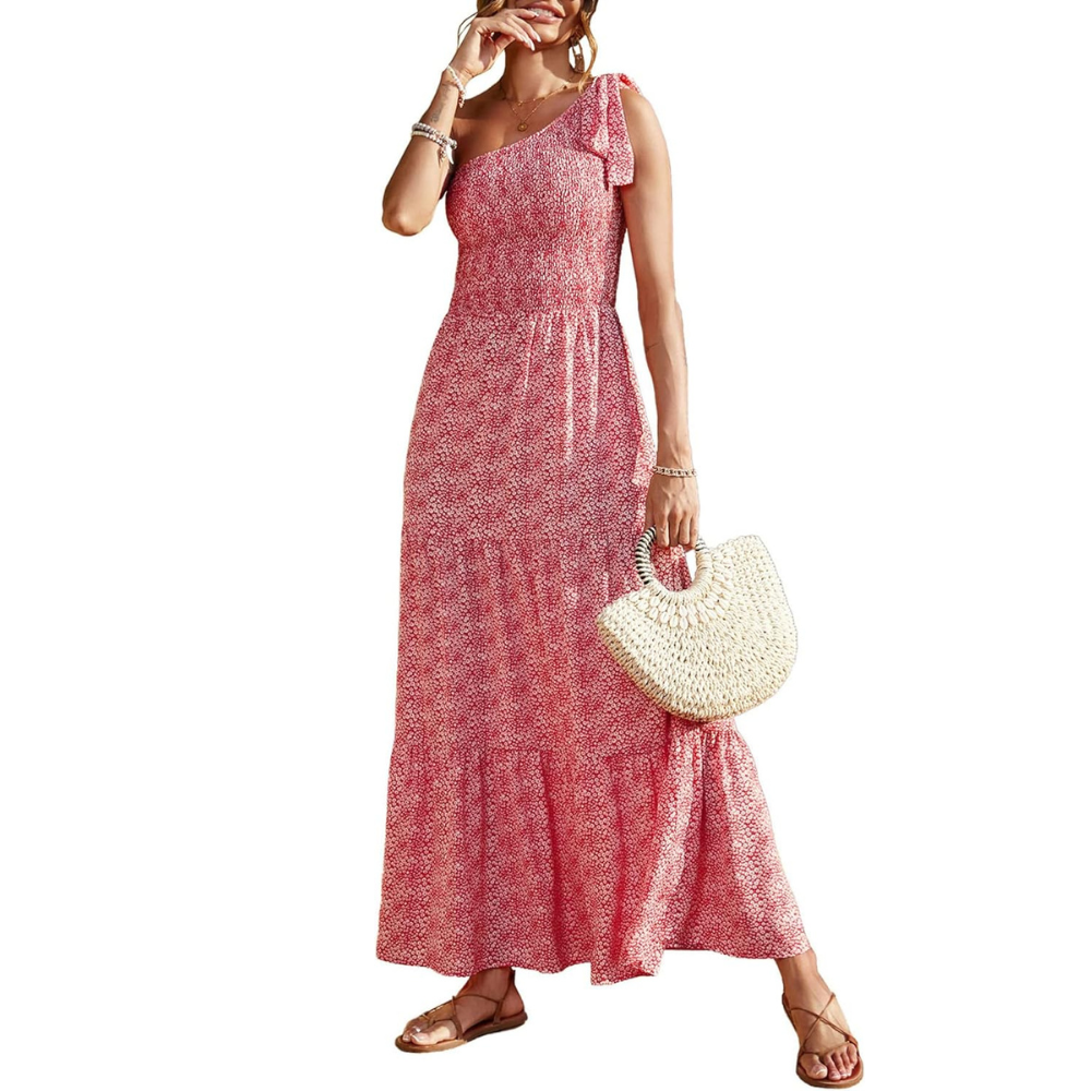 Summer Floral Ruffled Sleeveless Bohemian Maxi Dress For Women