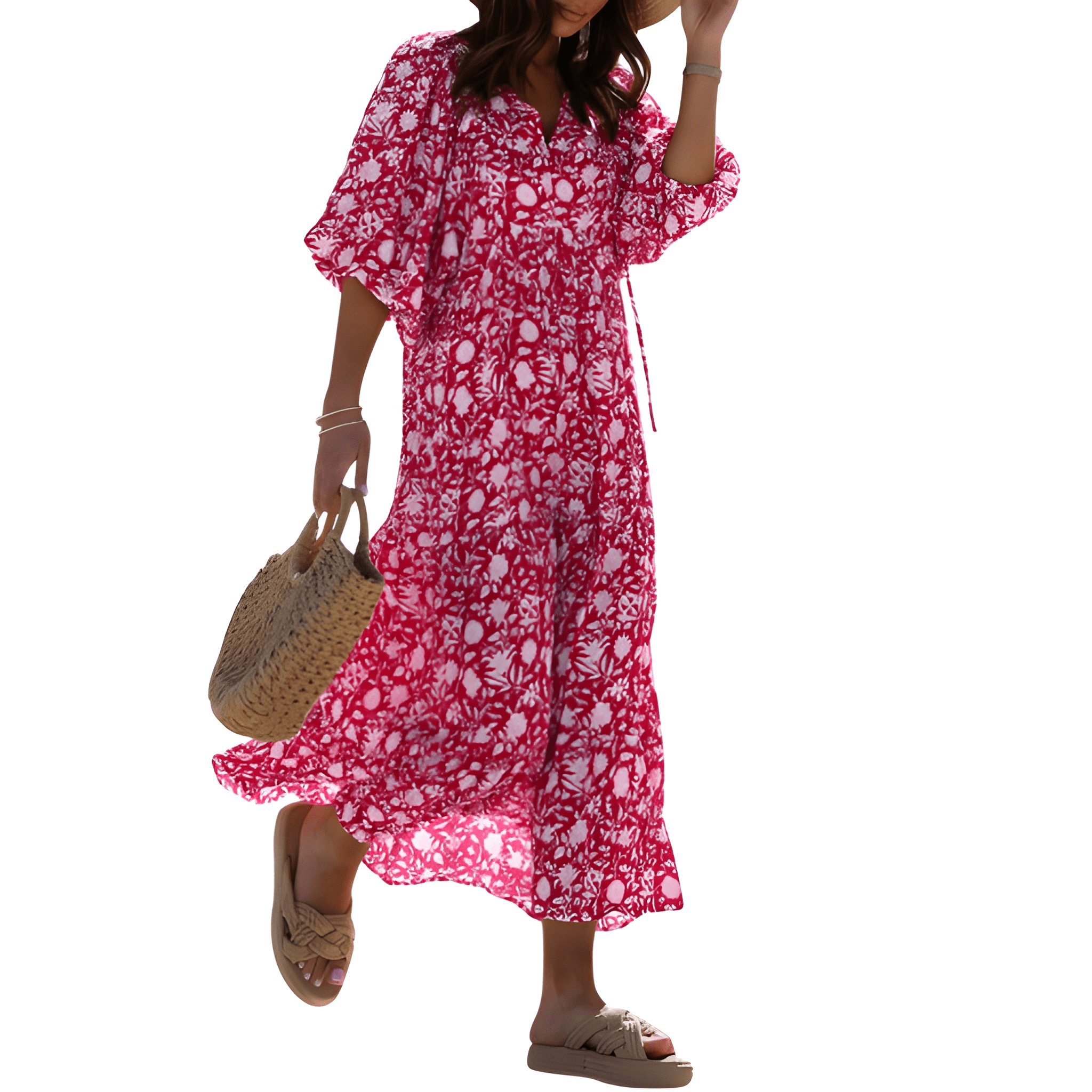 Loose And Fit Casual Summer Bohemian V Neck For Women