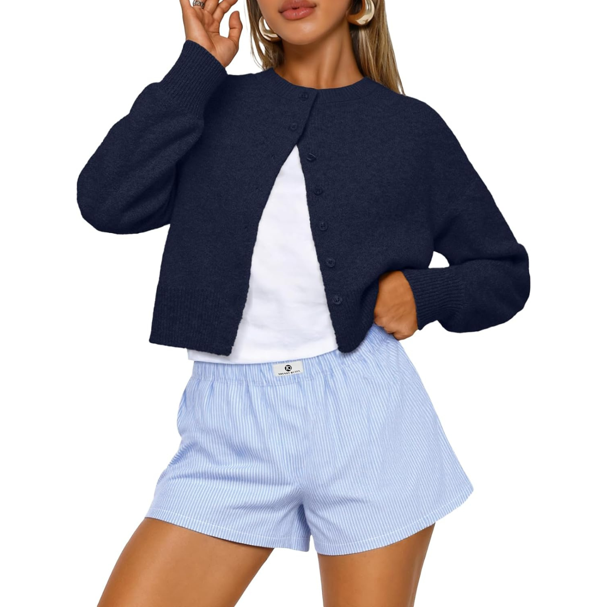 Casual Button Down Knit Sweater For Women
