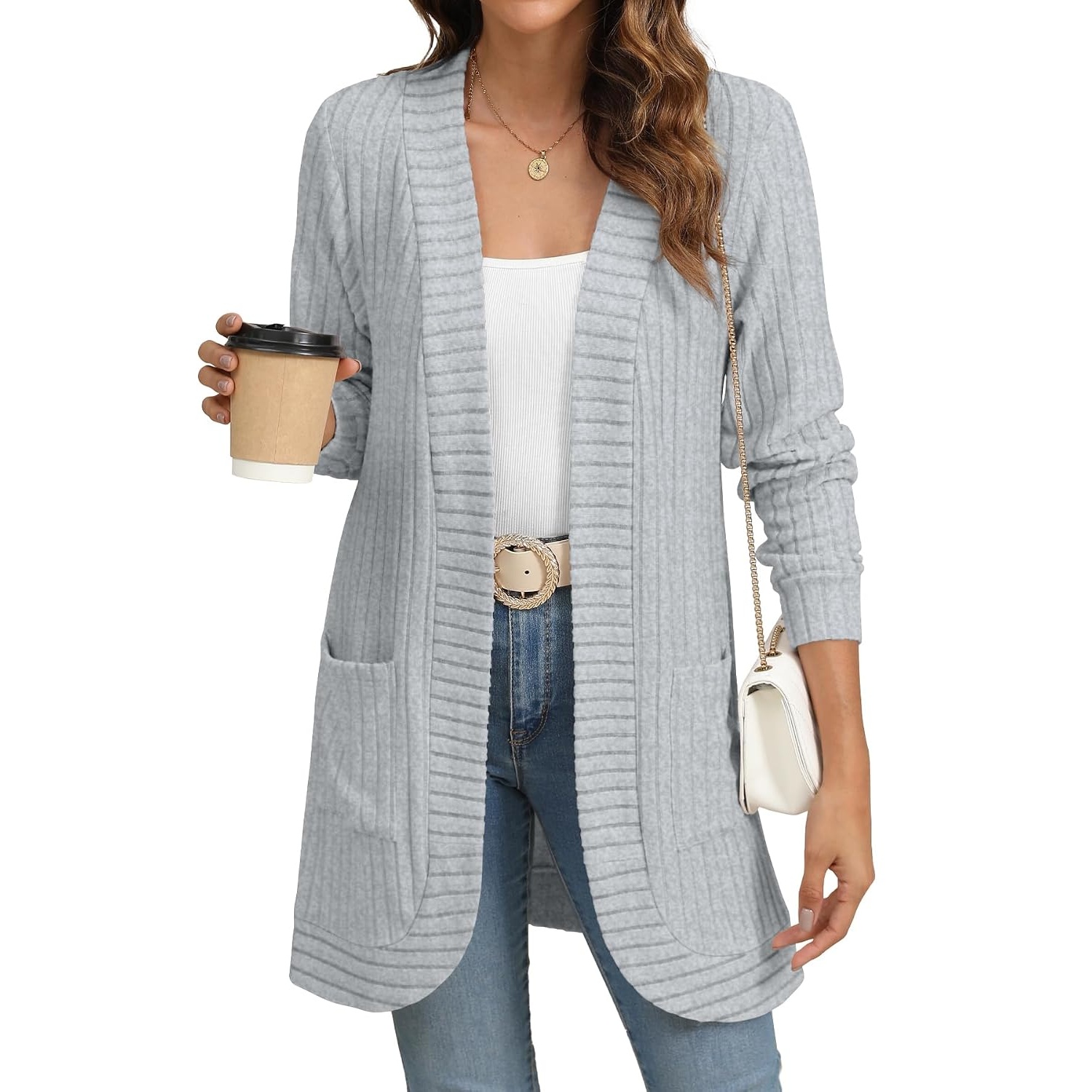 Soft Loose Fit Cardigan With Pockets For Women