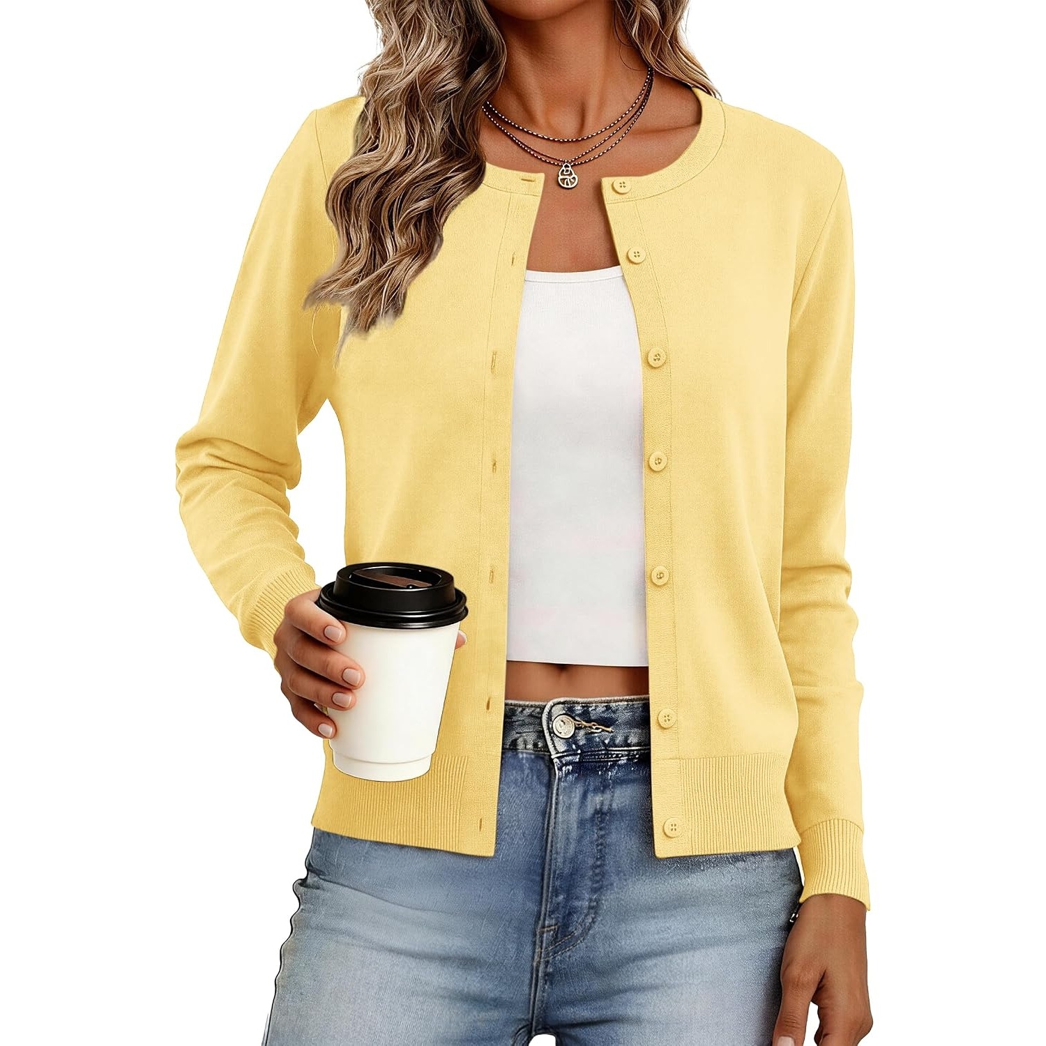 Long Sleeve Cropped Cardigan Sweater For Women