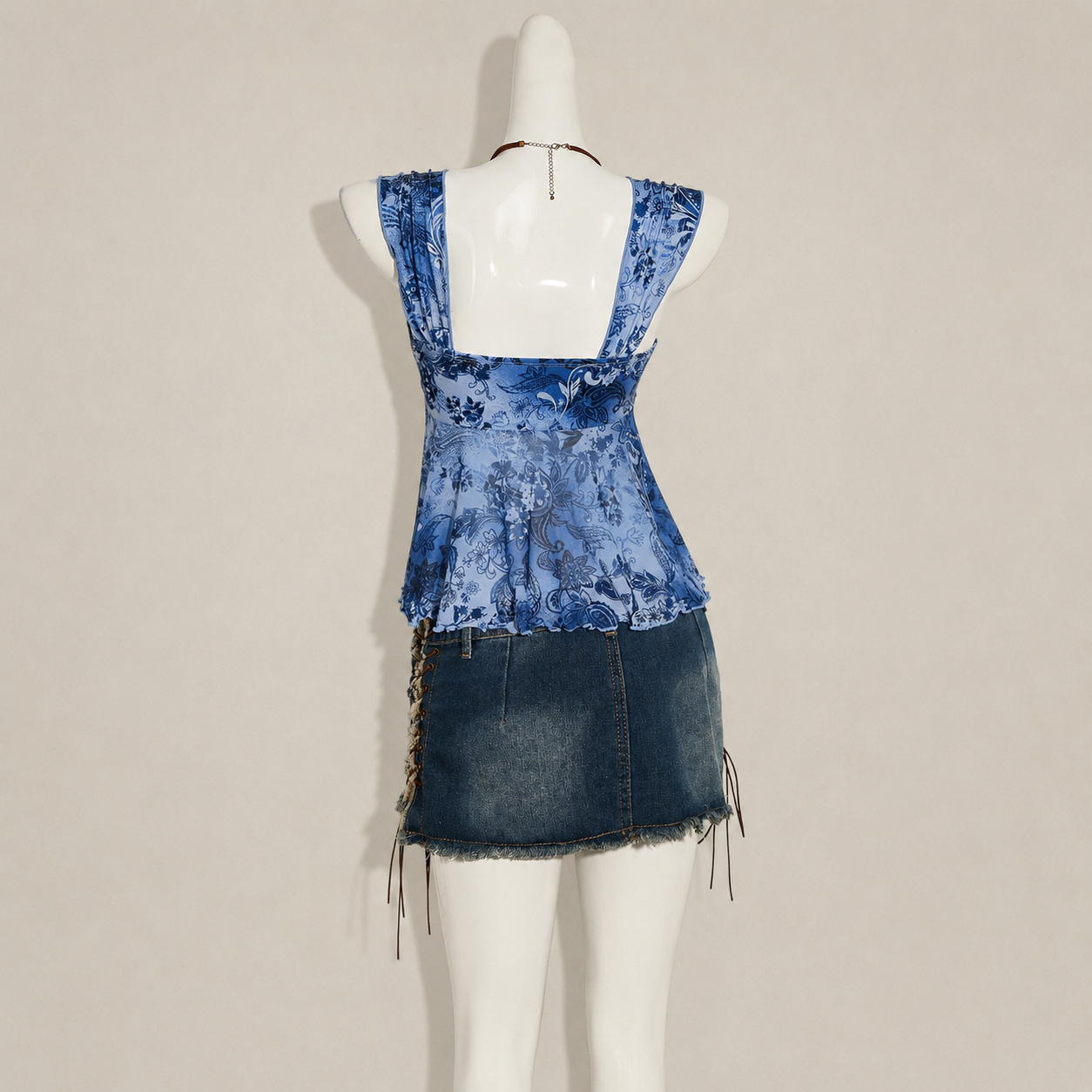 Asymmetrical Semi Sheer Mesh Sleeveless Camisole Top For Women