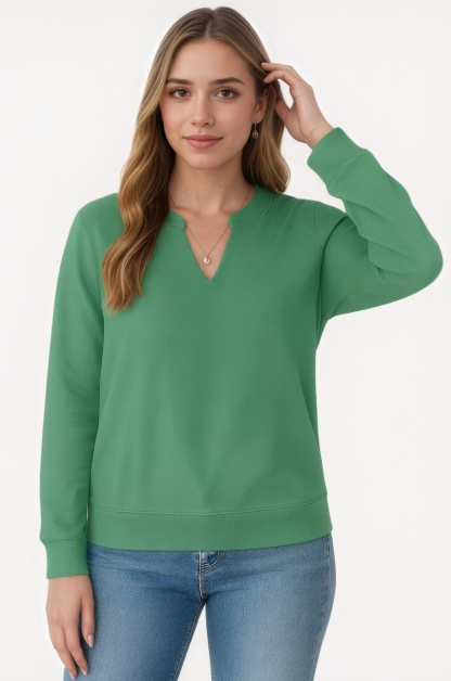 Casual Long Sleeve V Neck Loose Fit Pullover Sweatshirts
