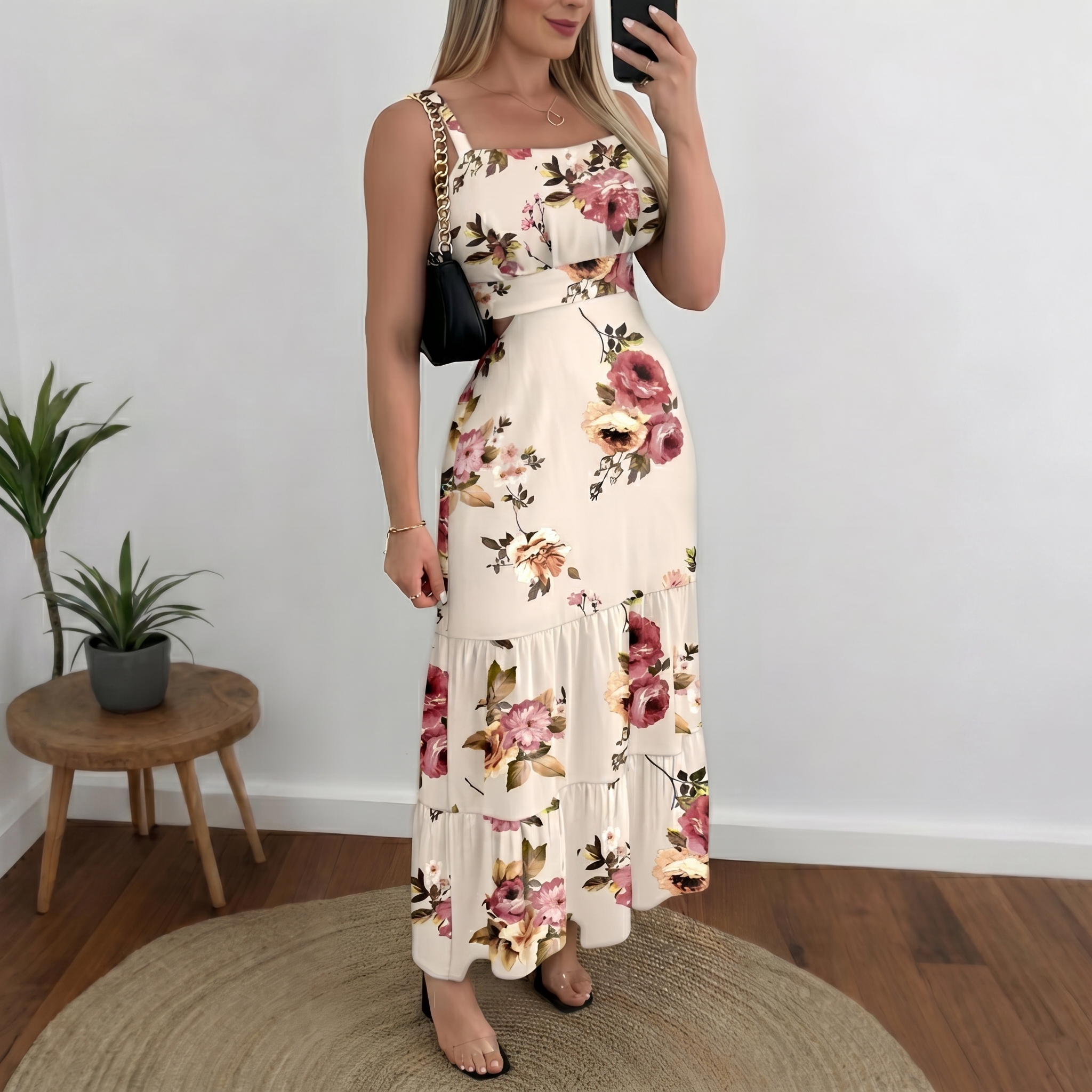 Sleeveless Floral Boho Maxi Dress for Women