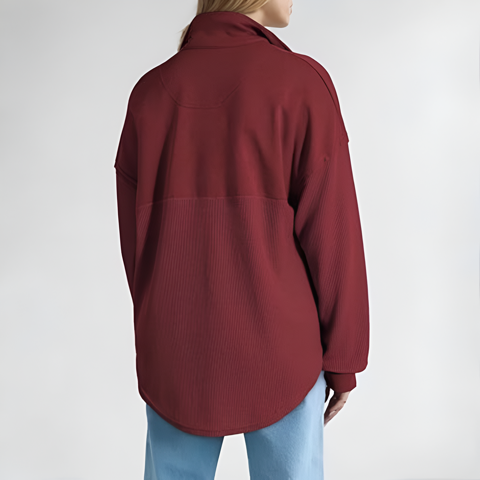 Casual Waffle Knit Half Zip Sweatshirt Pullover With Loose Fit For Women