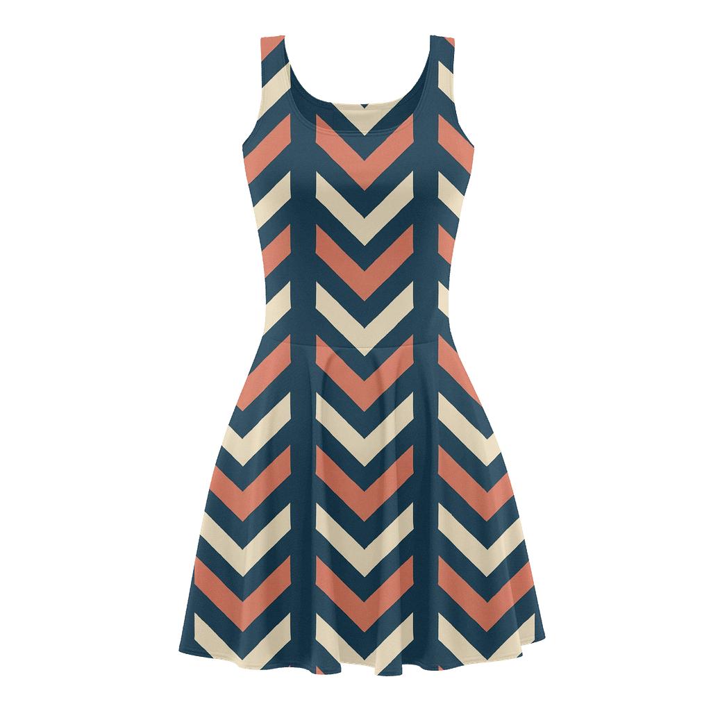 Shifted Chevron Ladder stylish a-line skater dresses