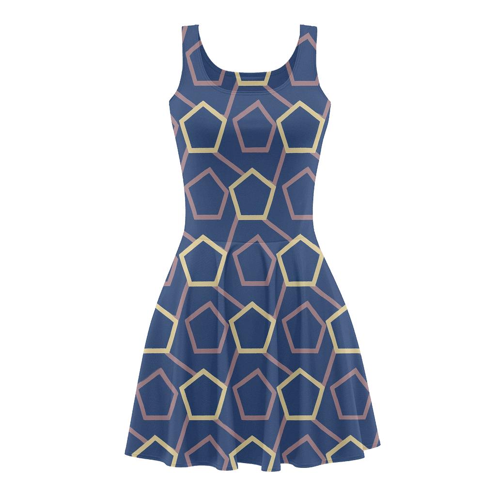 Angled Polygon Relay designer pattern skater dresses