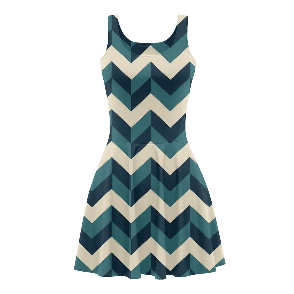 Shifted Chevron Chorus trendy mini skater dresses