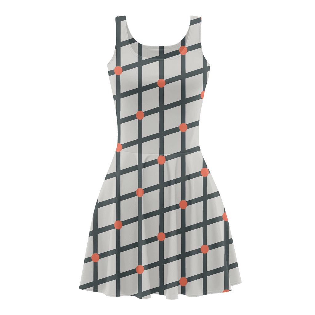 Pinned Grid Drift stylish a-line skater dresses