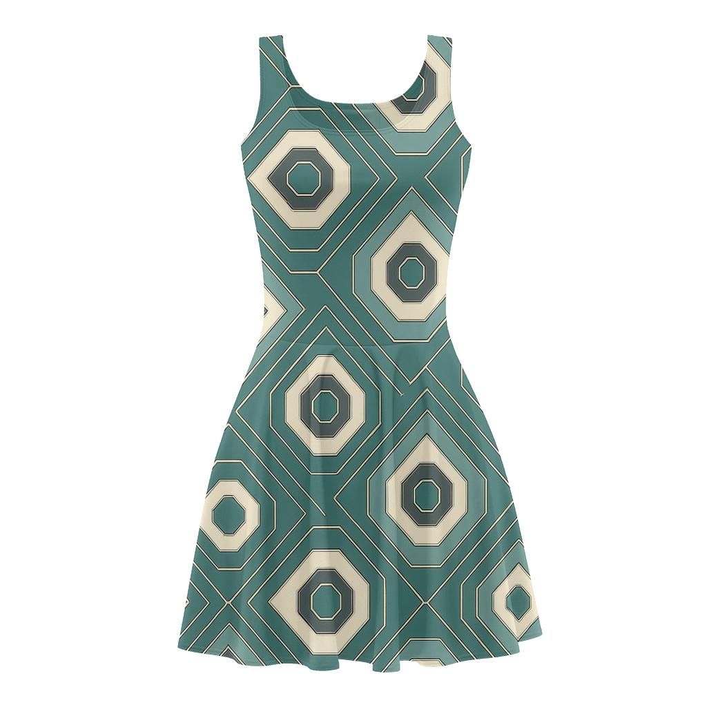 Nested Polygon Relay trendy mini skater dresses