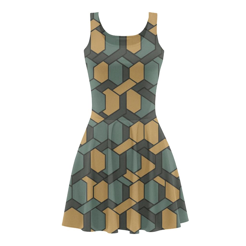 Hex Weave Oscillation Remix unique custom skater dresses