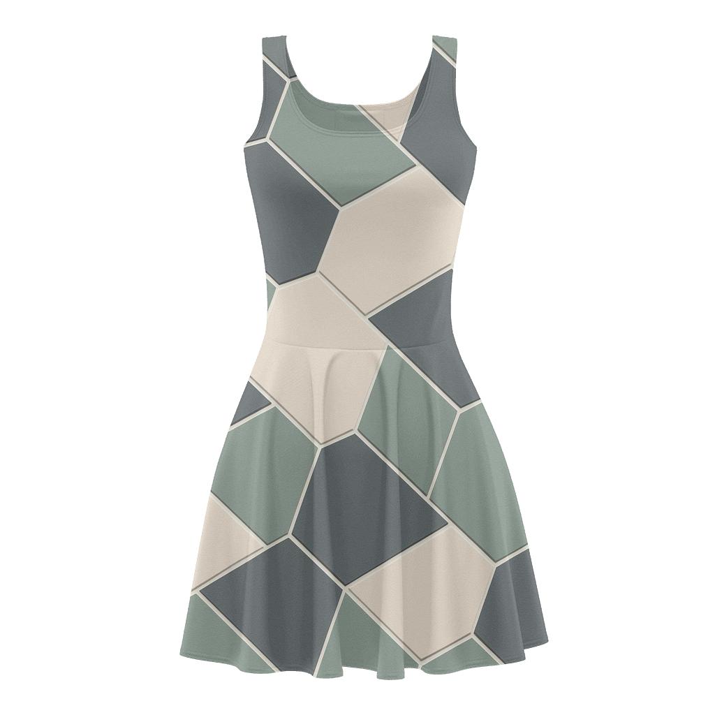 Angled Polygon Tessera stylish a-line skater dresses