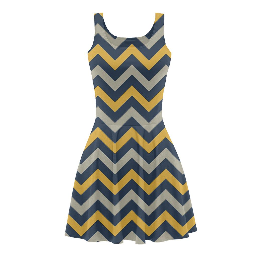 Banded Chevron Rhythm skater dresses for occasions