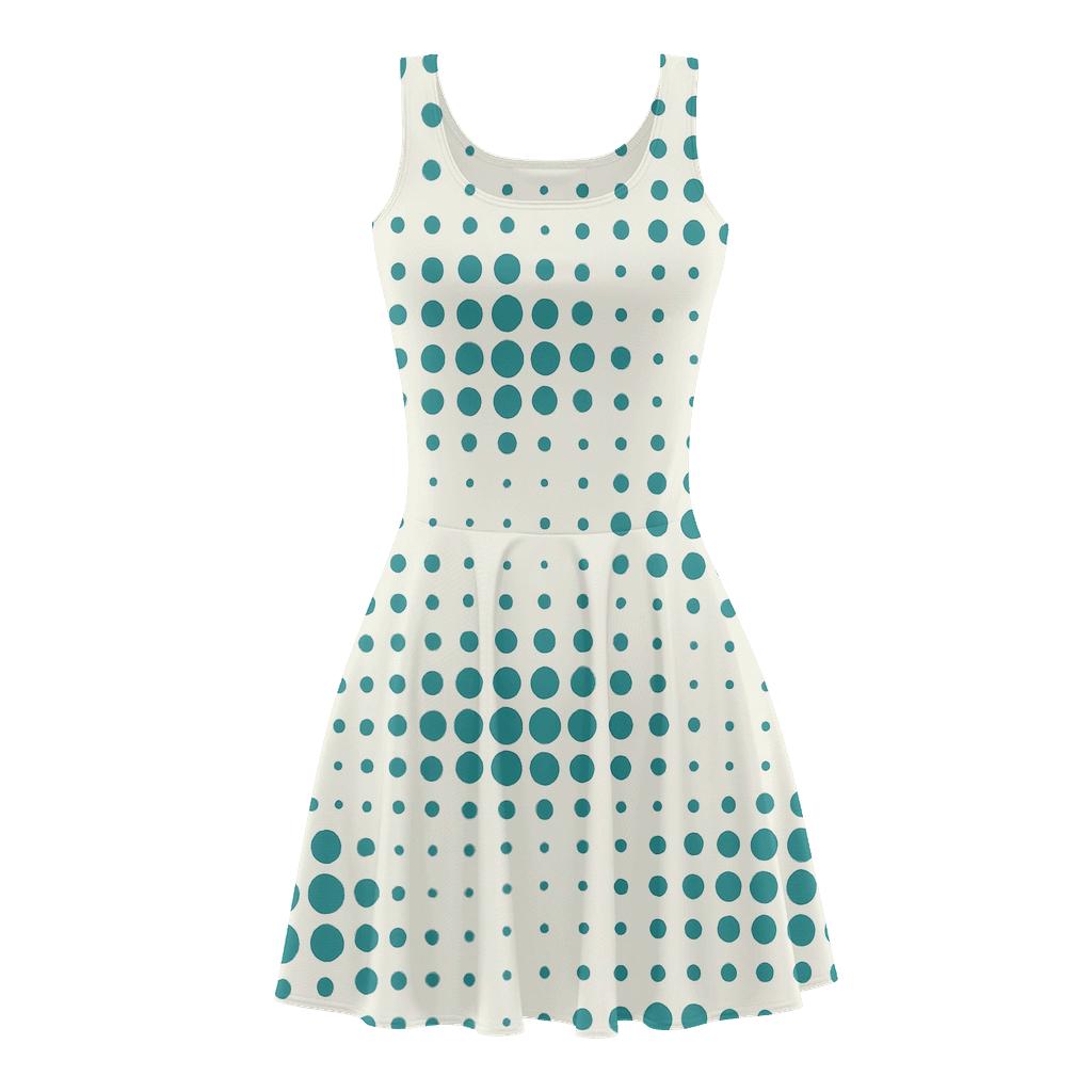 Dot Grid Expansion floral print skater dresses