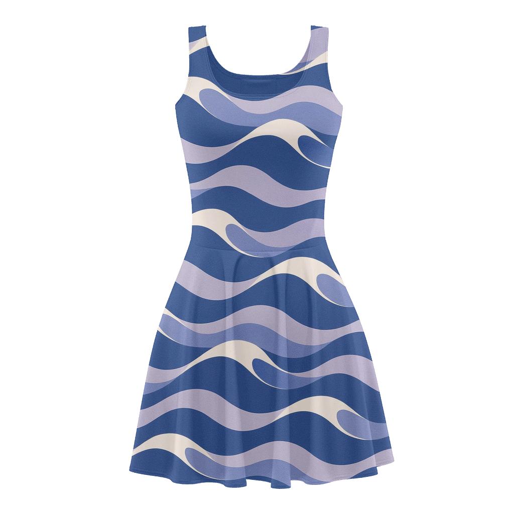 Wave Pattern Cascade skater dresses for occasions