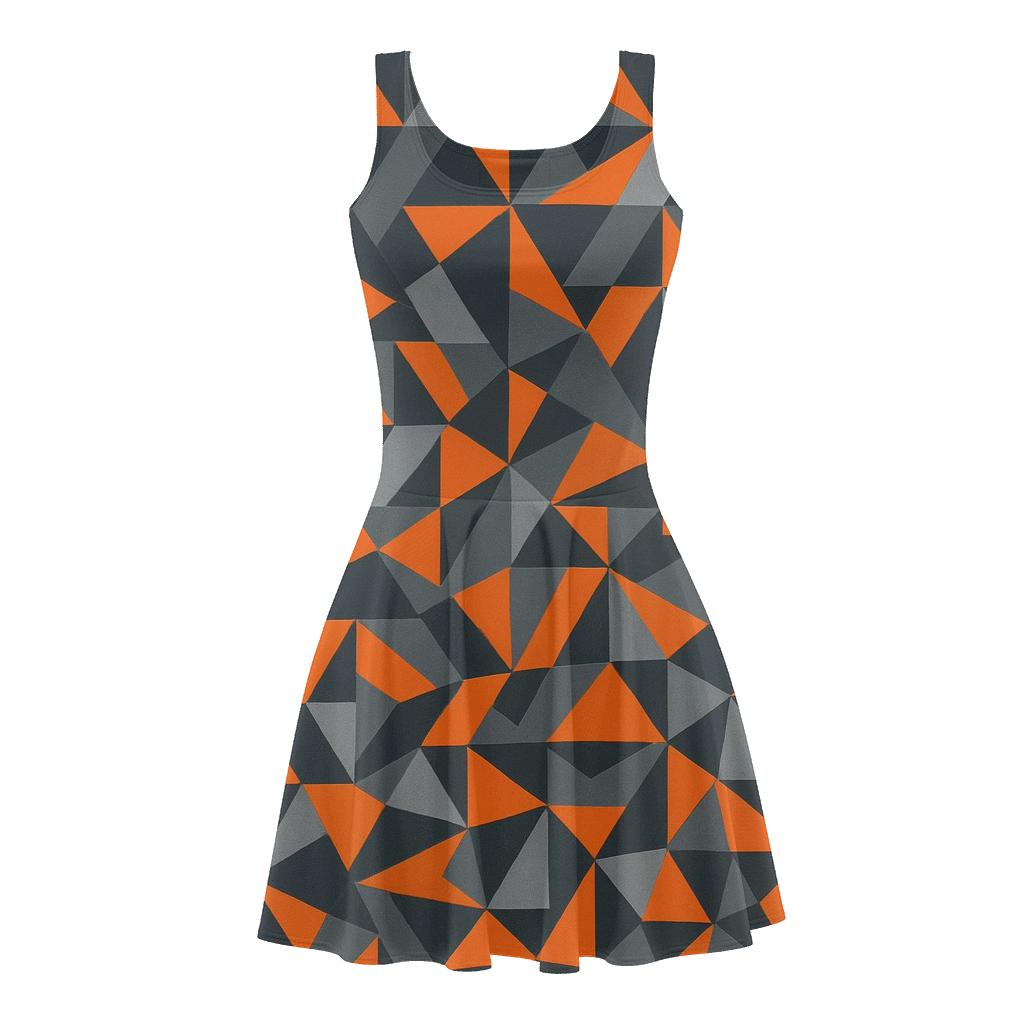 Modular Triangle Mesh trendy mini skater dresses