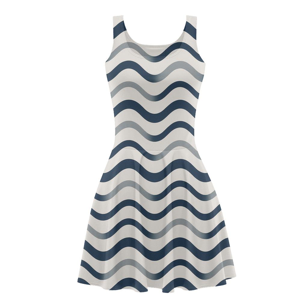 Linear Wave Pack designer pattern skater dresses