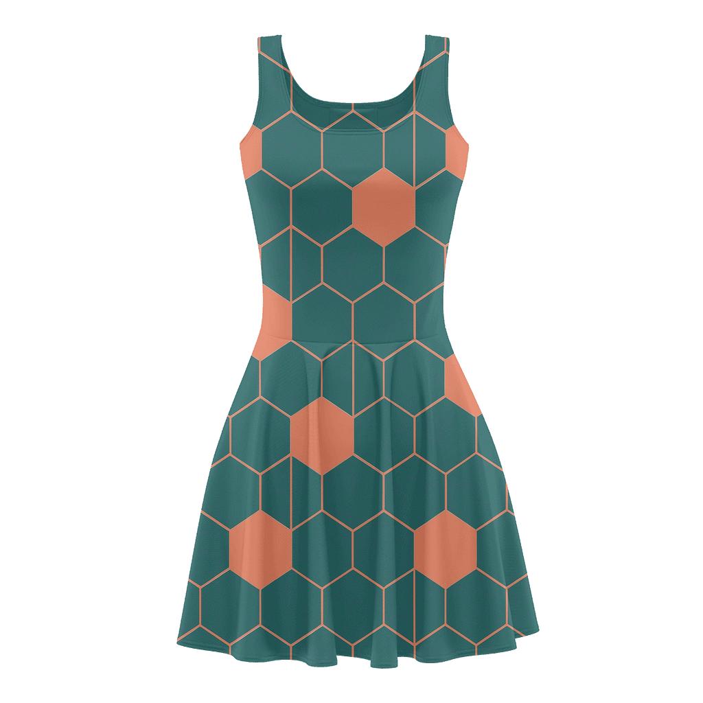 Hex Weave Oscillation Rework skater dresses for occasions