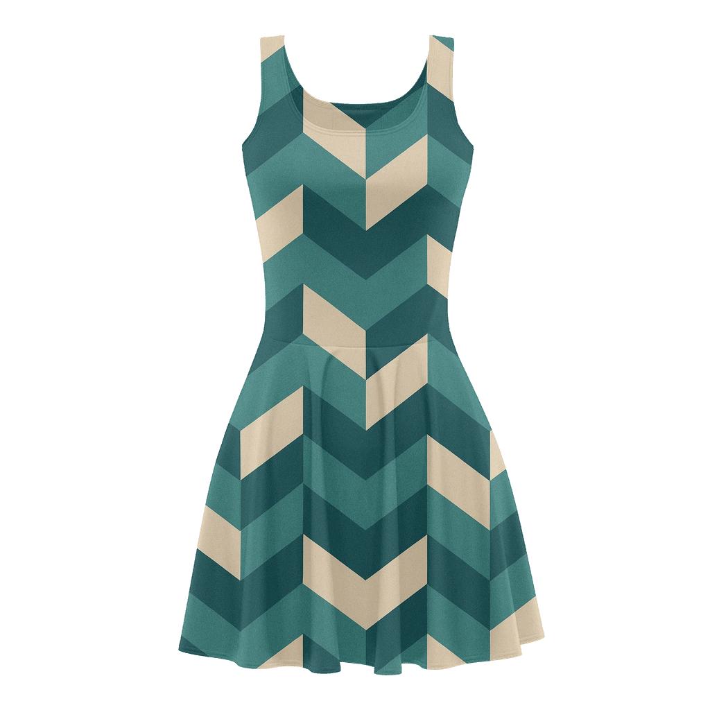 Chevron Mosaic Fusion stylish a-line skater dresses