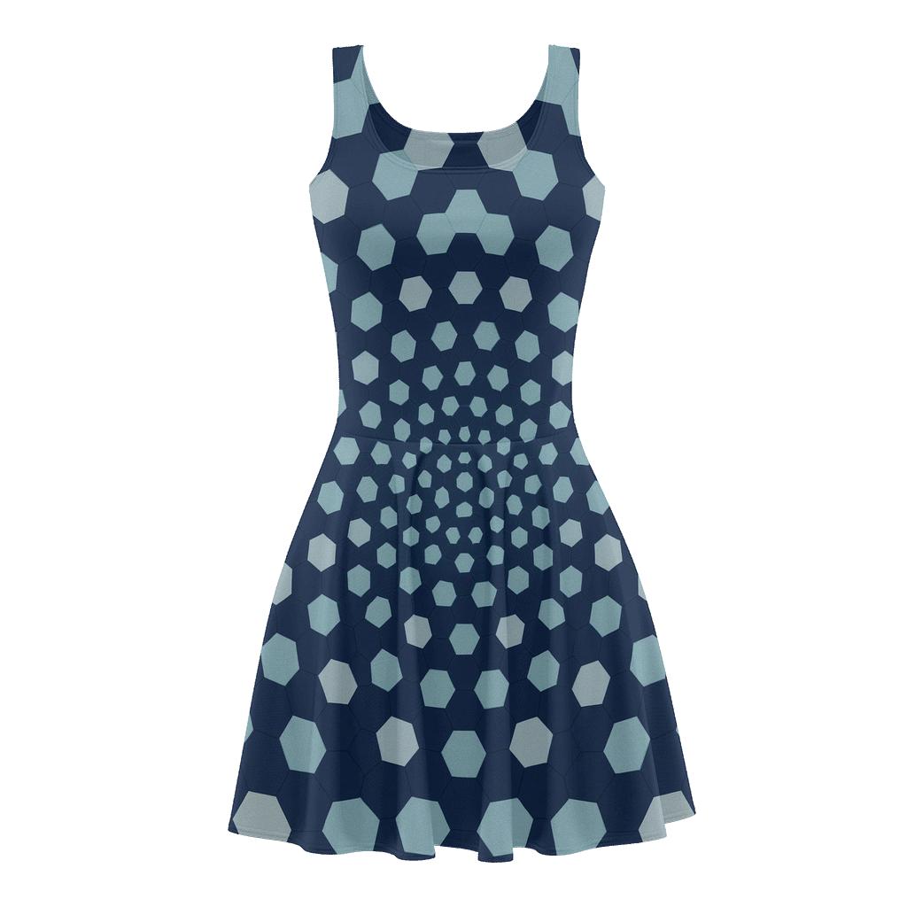 Hexagonal Pulse Wave skater dresses for occasions