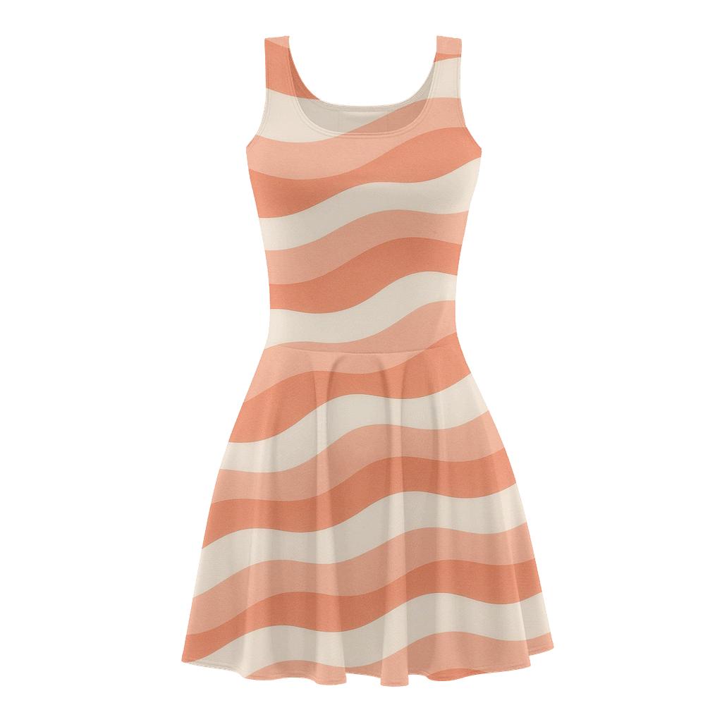 Layered Stripe Cascade designer pattern skater dresses