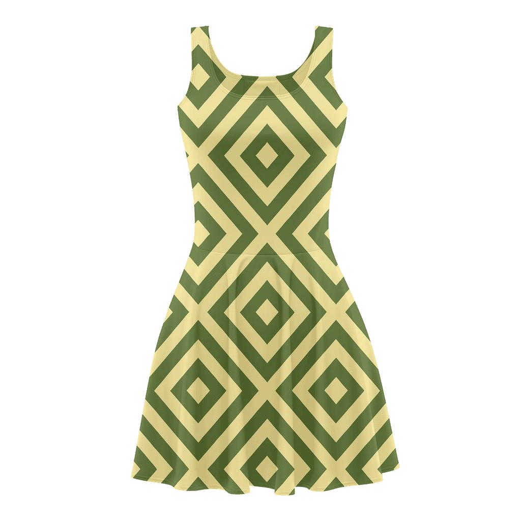 Concentric Diamond Tiling trendy mini skater dresses