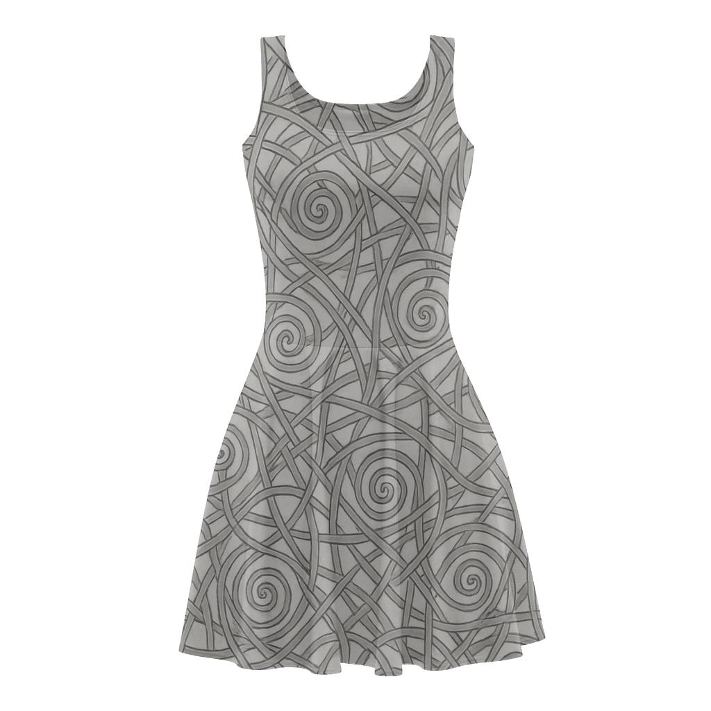 Spiraled Line Network trendy mini skater dresses