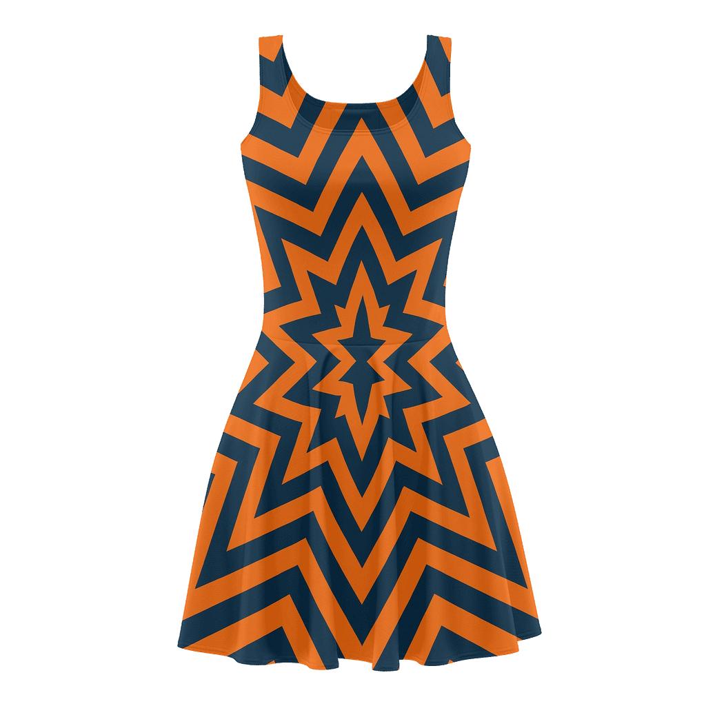 Radial Chevron Echo trendy mini skater dresses